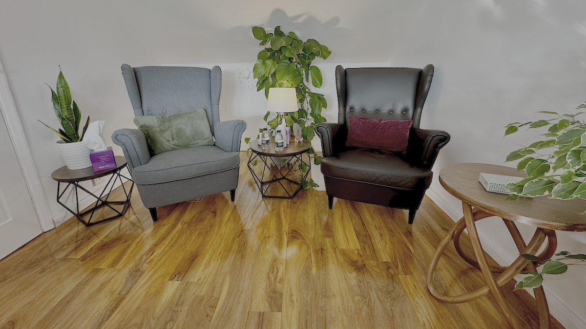 Inside Carl’s counselling room in Shoeburyness